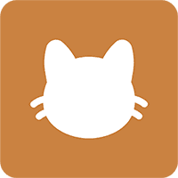 White cat silhouette on orange background