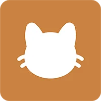White cat silhouette on orange background